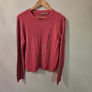 croft & barrow Raspberry Cable Knit Sweater